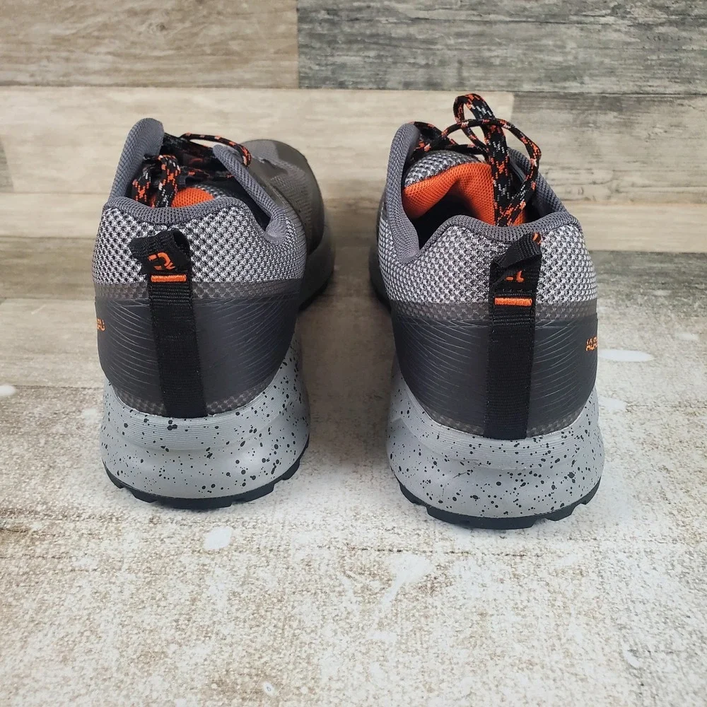 Kuru Atom Mens Hiking Shoes Sz 9.5 M Lead Gray Orange Spice Mesh Lace Up Sneaker